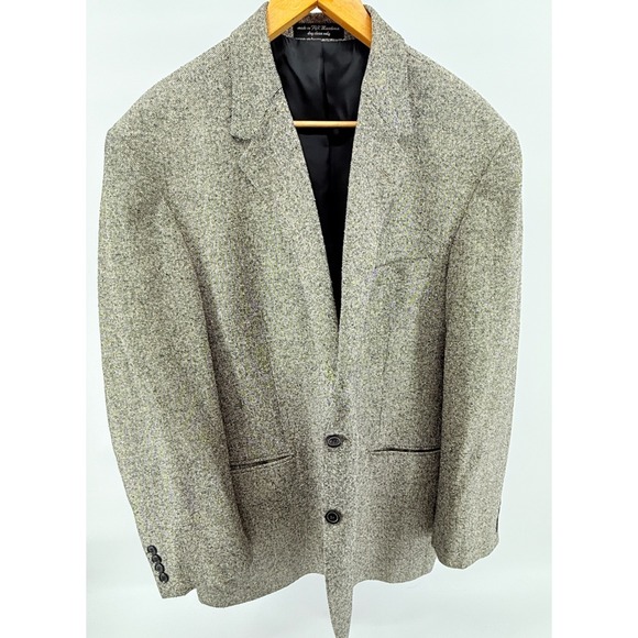 Vtg Gianfranco Ruffini Men's Tweed Blazer Wool Blend Brown Jacket Size R-50 - Picture 1 of 8